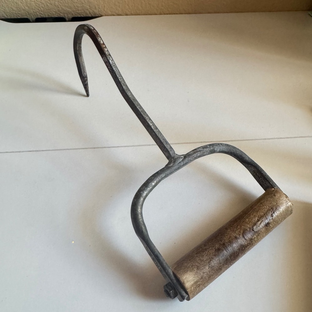 Vintage Jensen Hay Hook Bale Mover Metal Tool with Wood Handle Taiwan